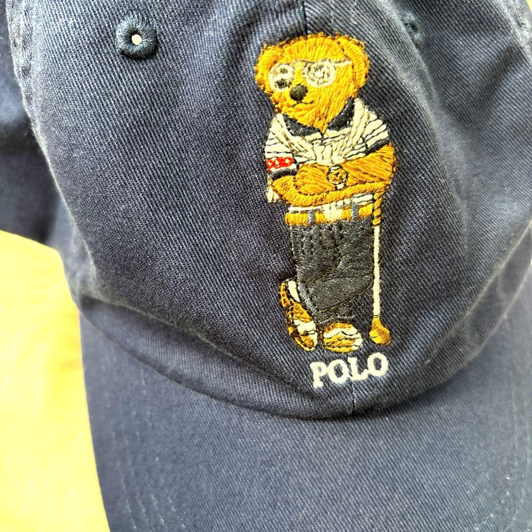 【美品】POLO RALPH LAUREN ポロベア ネイビー キャップ　ゴルフ