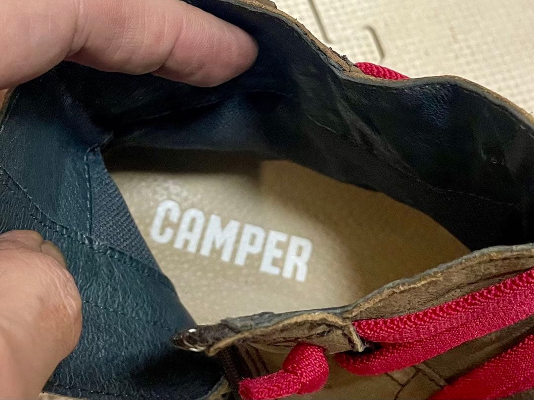 CAMPERカンペールPEU ペウカミレザーブーツ38ブラウン系横ジッパー