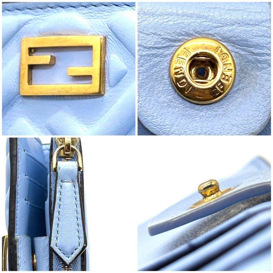 ア*ー様 FENDI　二つ折り財布 バゲット FF総柄 エンボスレザー 箱付き