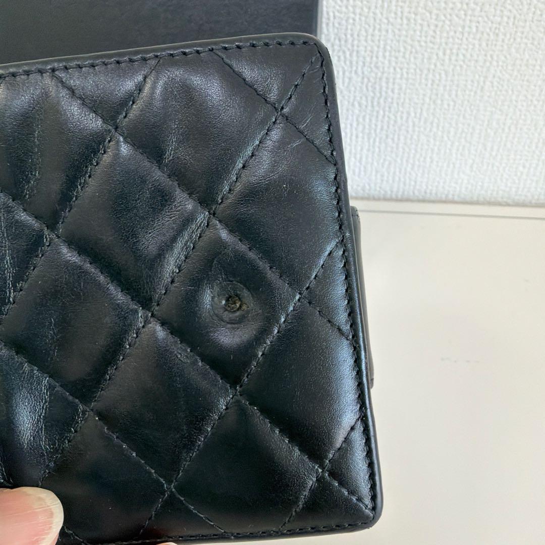 CHANEL 二つ折り財布 黒 キルティング