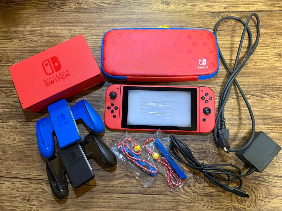 N.Switch/マリオレッド×ブルー＋別売JoyCon＋マイクロSD128GB