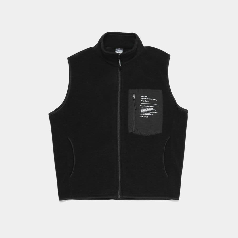 【APPLEBUM】FULL ZIP フリースベスト Black【XL】