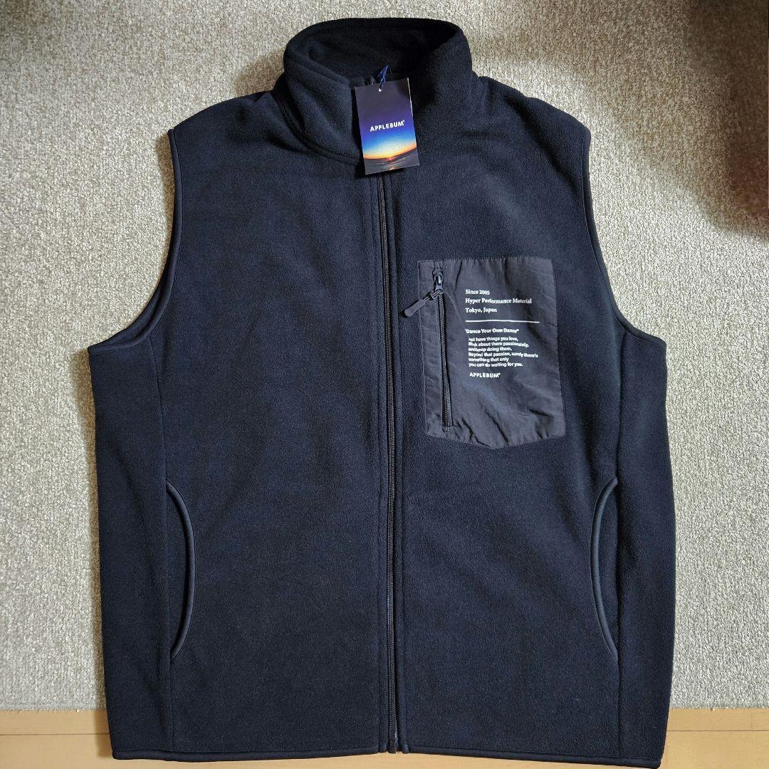 【APPLEBUM】FULL ZIP フリースベスト Black【XL】