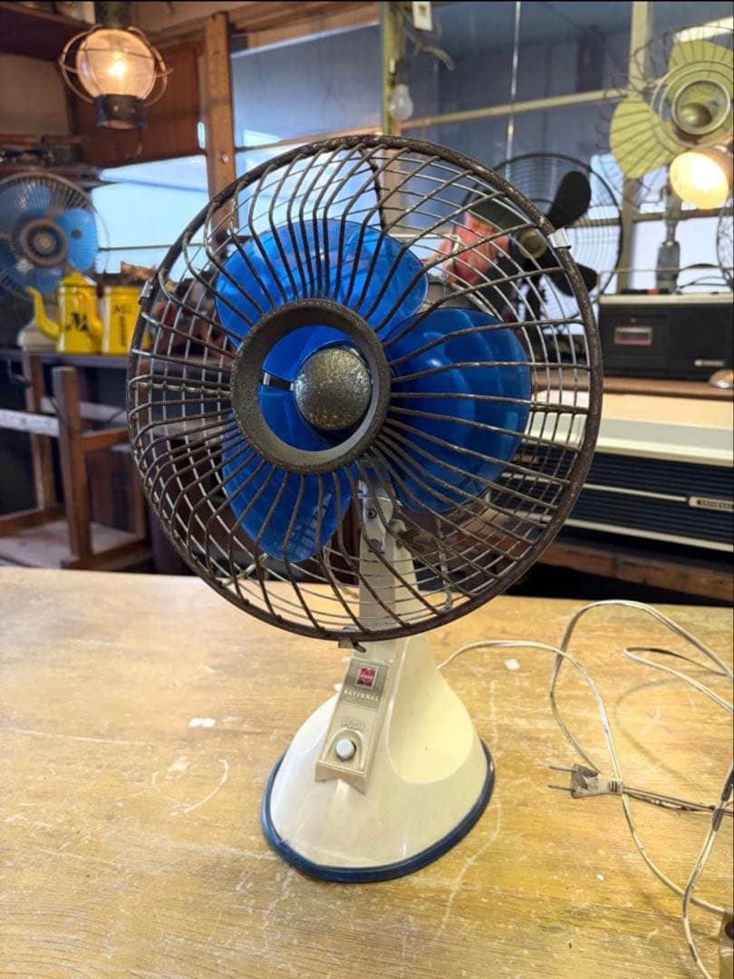 納豆商店　レトロ扇風機2台セット　ジャンク　通電確認済　卓上扇風機