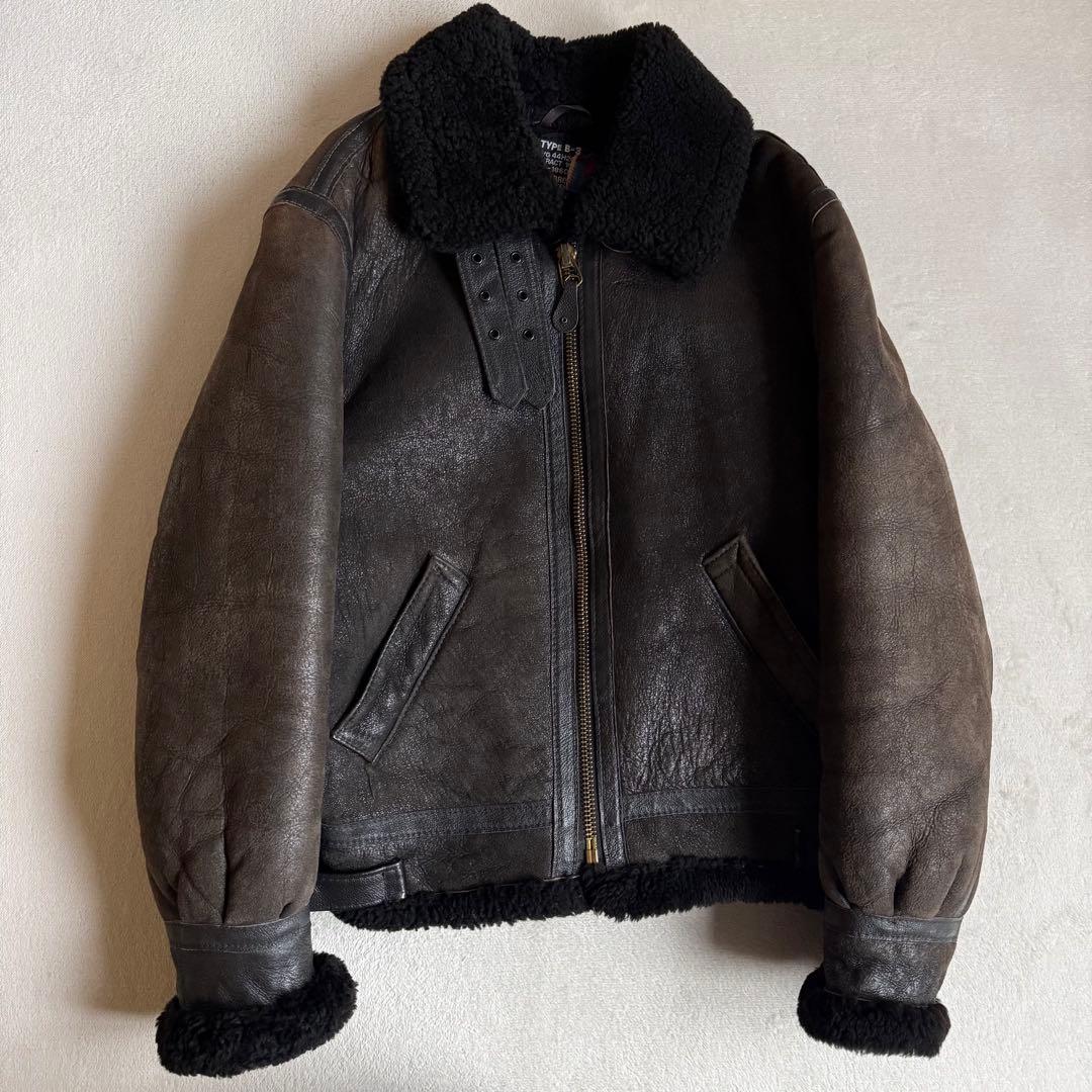 Schott B-3 フライトジャケット シープスキン ブラック 40