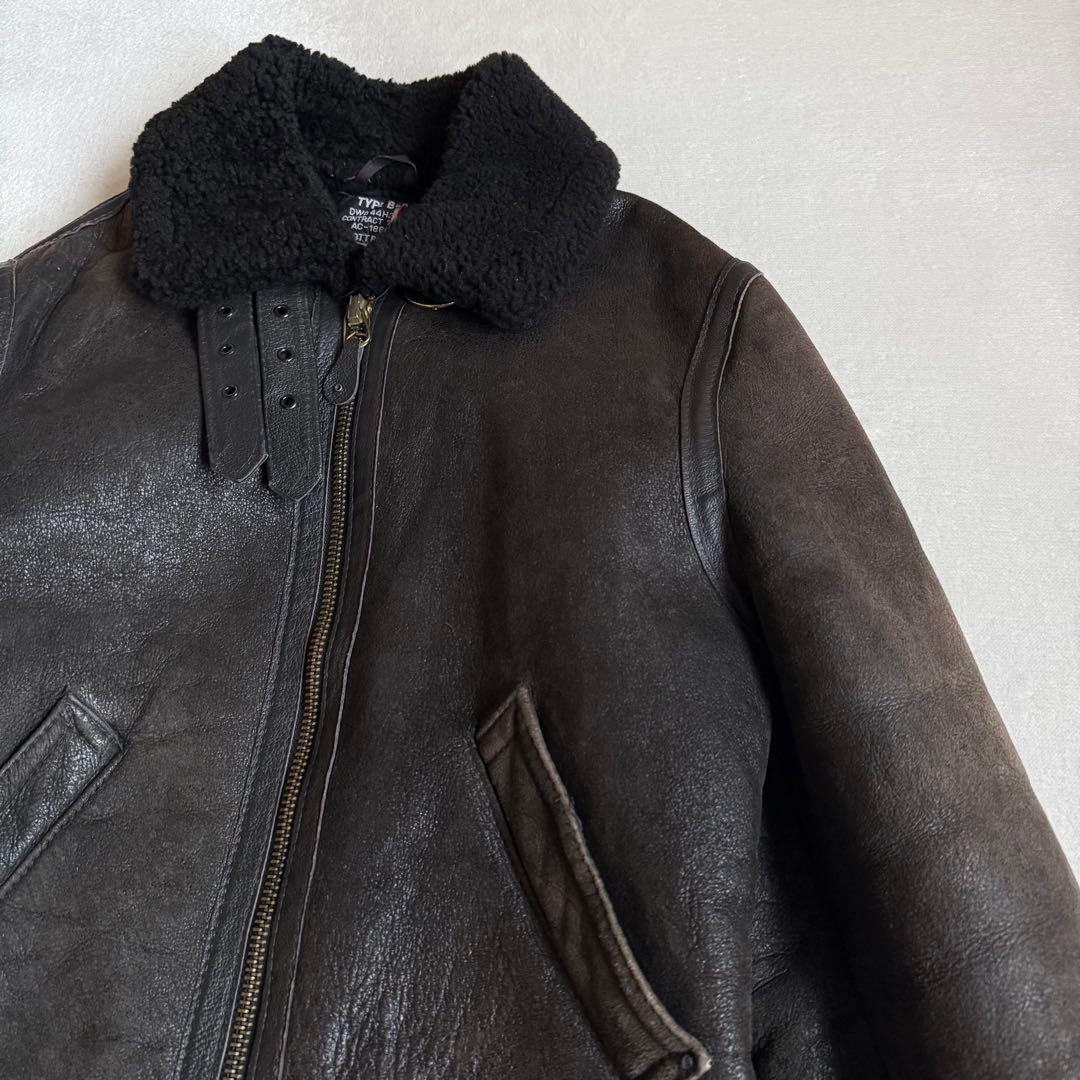 Schott B-3 フライトジャケット シープスキン ブラック 40
