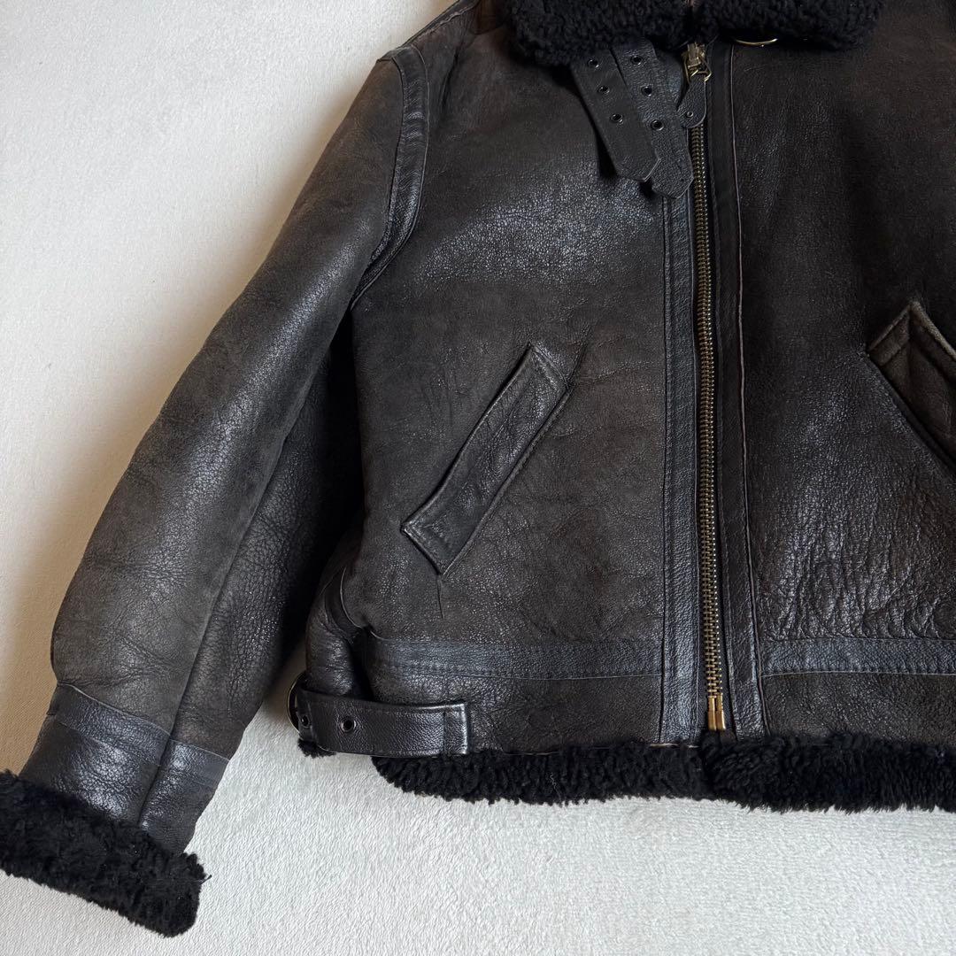 Schott B-3 フライトジャケット シープスキン ブラック 40