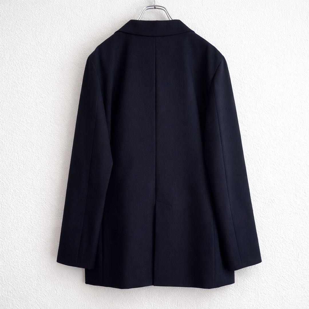 定価2.53万 リヴドロワ リネンライクピークドラペルジャケット ネイビー 春夏