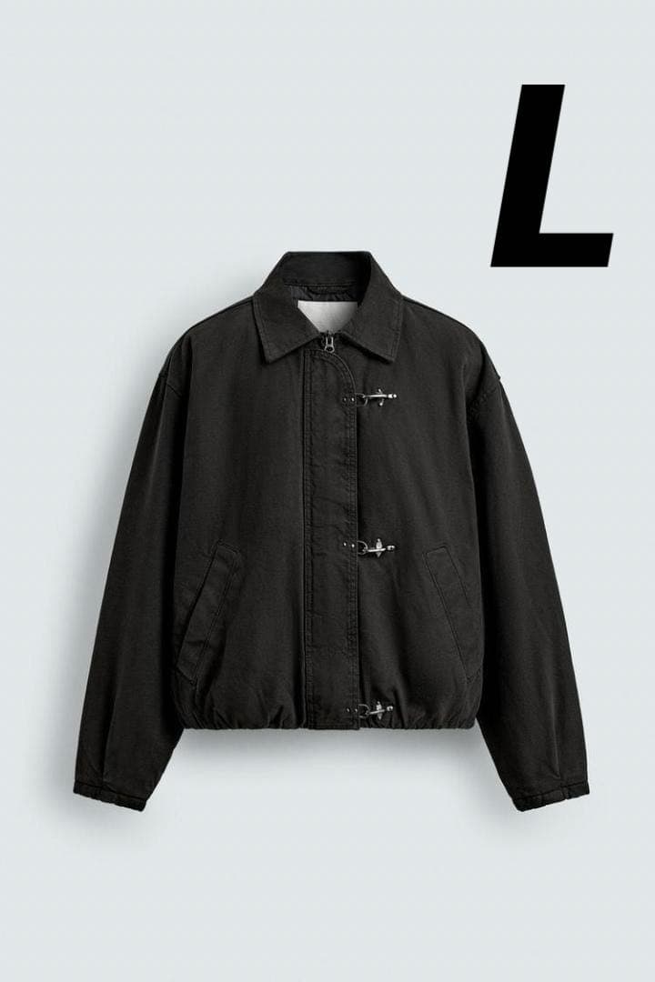 ZARA ザラ クロップドフィットトグルボタンジャケット L