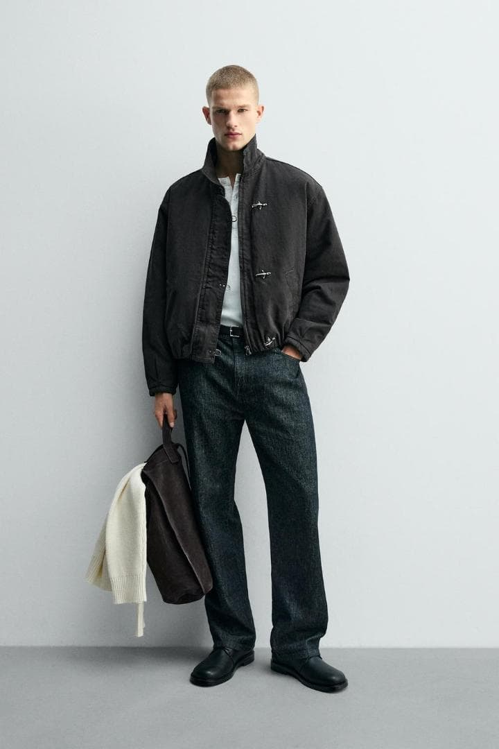 ZARA ザラ クロップドフィットトグルボタンジャケット L