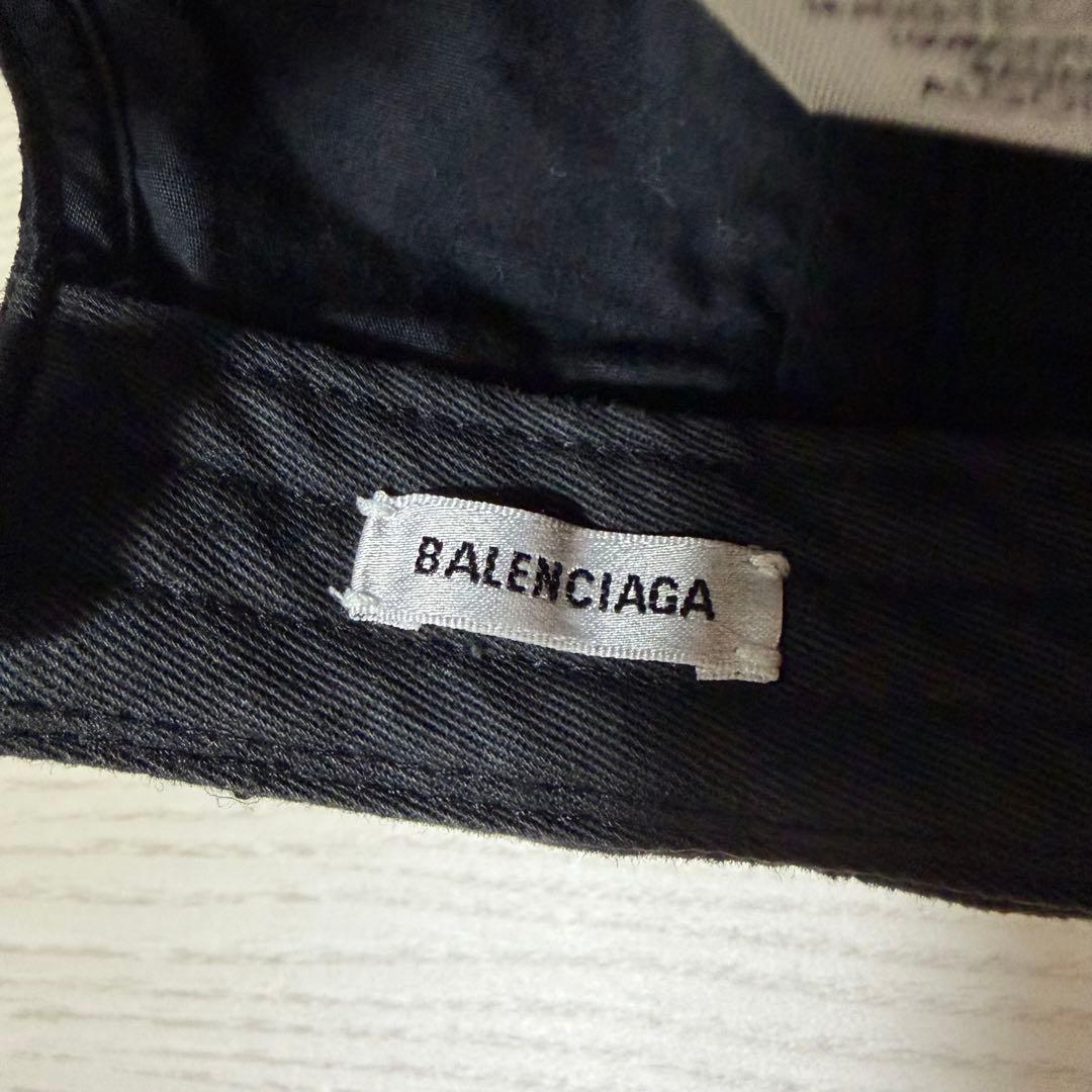 ✨美品✨BALENCIAGA　キャップ　L58 　新ロゴ　マジックテープ　黒