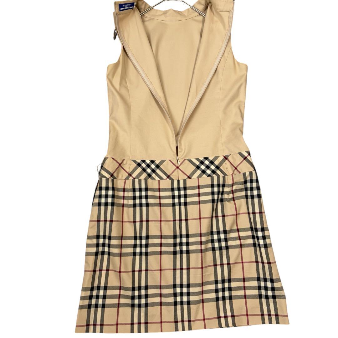 BURBERRY BLUE LABEL ノバチェックドッキング切替ワンピース38