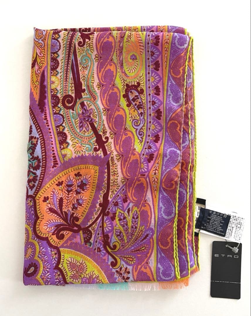 新品　タグ付き　ETRO パープル系 ストール