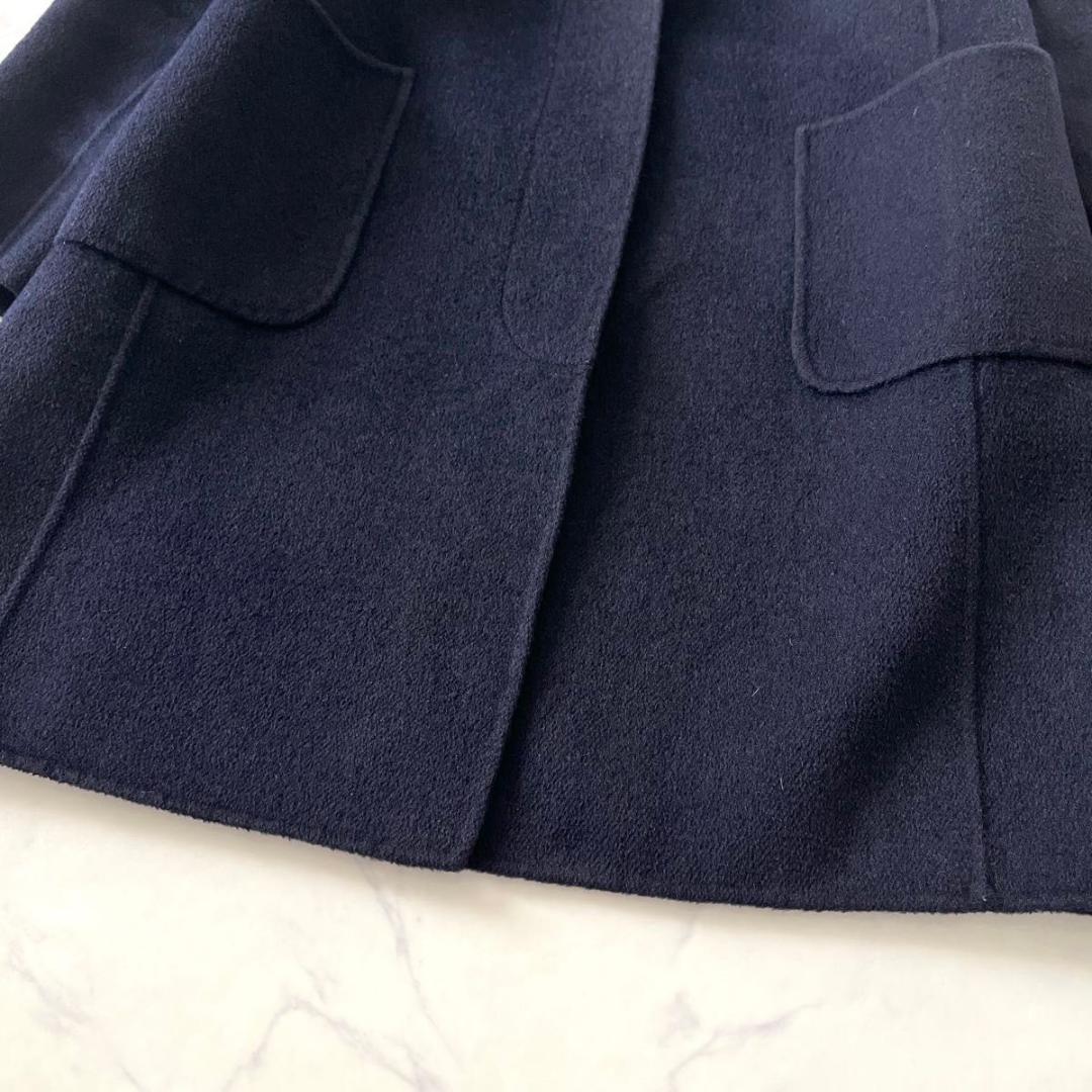 【美品】マックスマーラ クチートアマーノ アンゴラ カシミヤ コート 紺 S