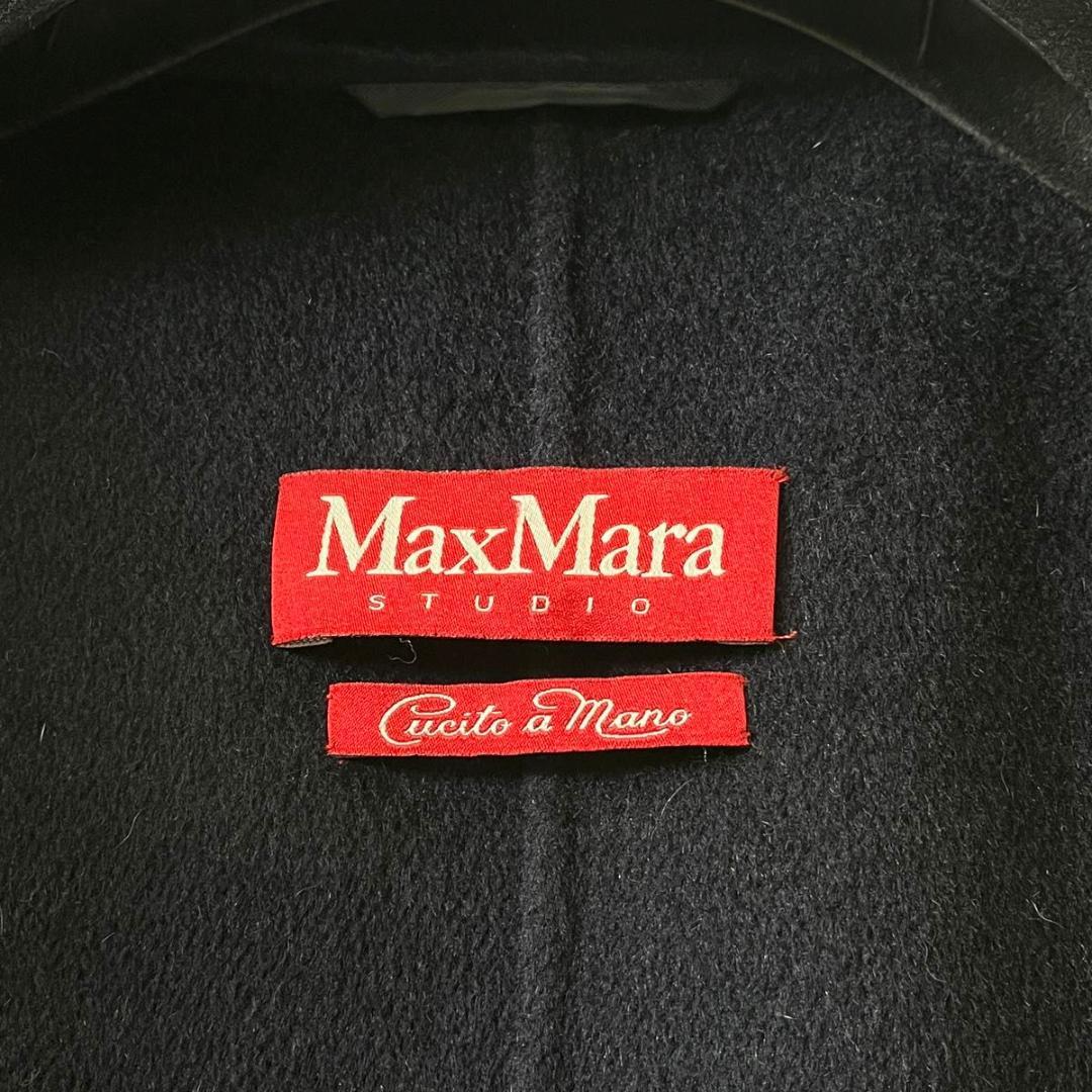 【美品】マックスマーラ クチートアマーノ アンゴラ カシミヤ コート 紺 S