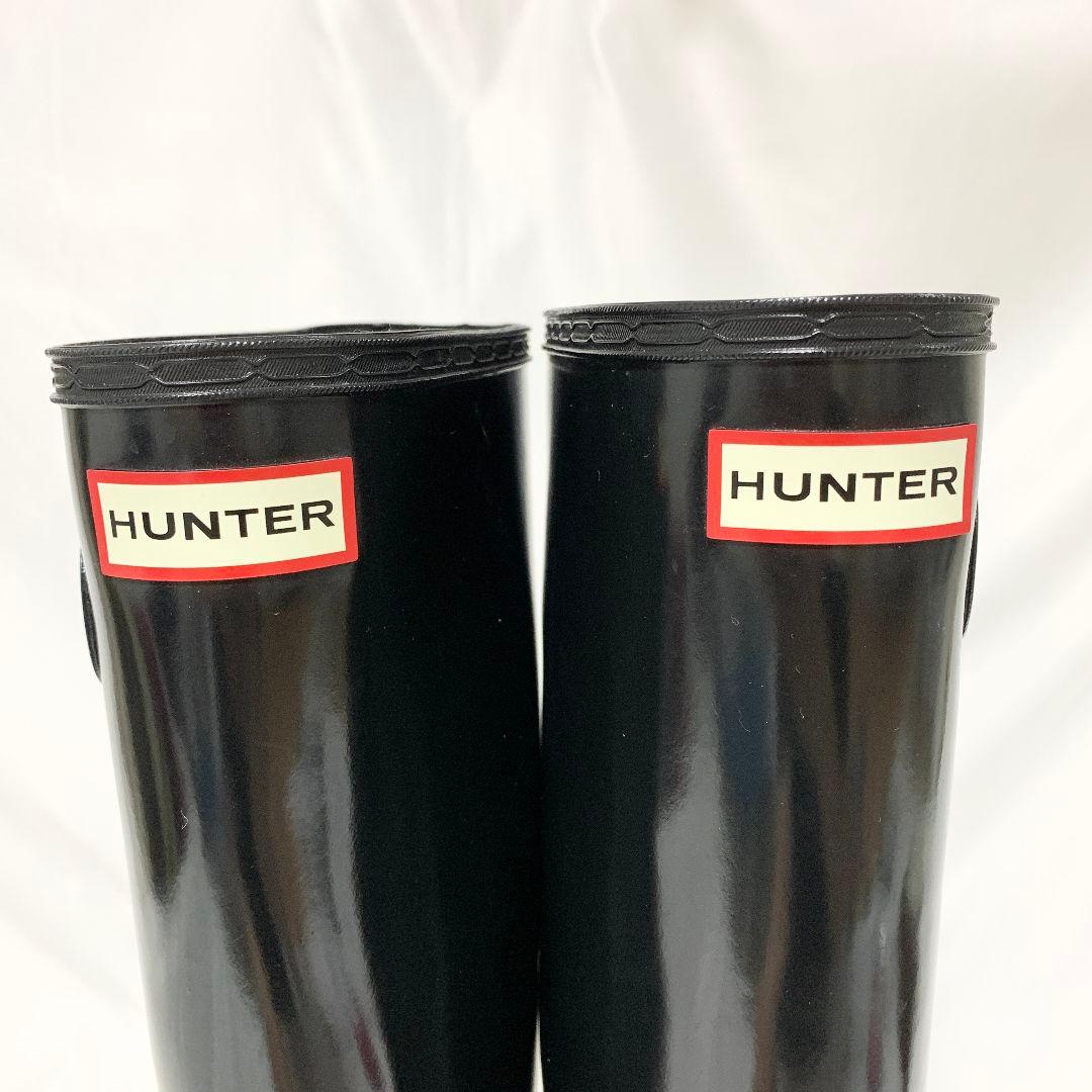 【良品】HUNTER　ブラック 長靴　レインブーツ　25cm
