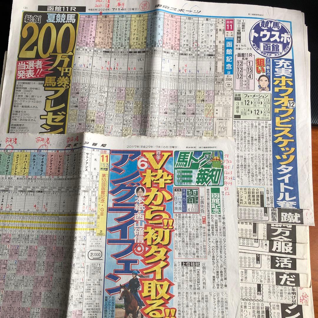 競馬新聞 東スポ 馬柱 重賞 メインレース 約10年分