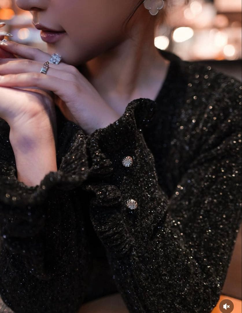 トップス sheller velour like ensemble knit