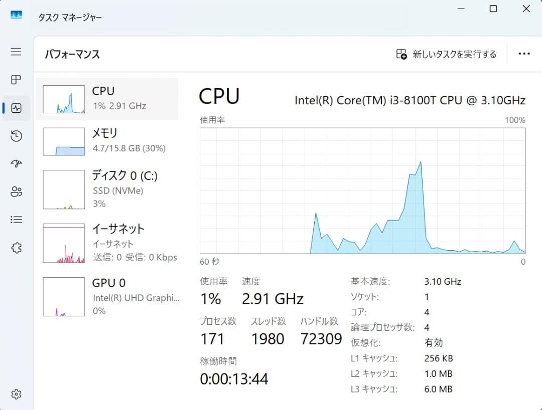 ミニPC DELL OptiPlex 3060 Micro i3/16GB/500GB