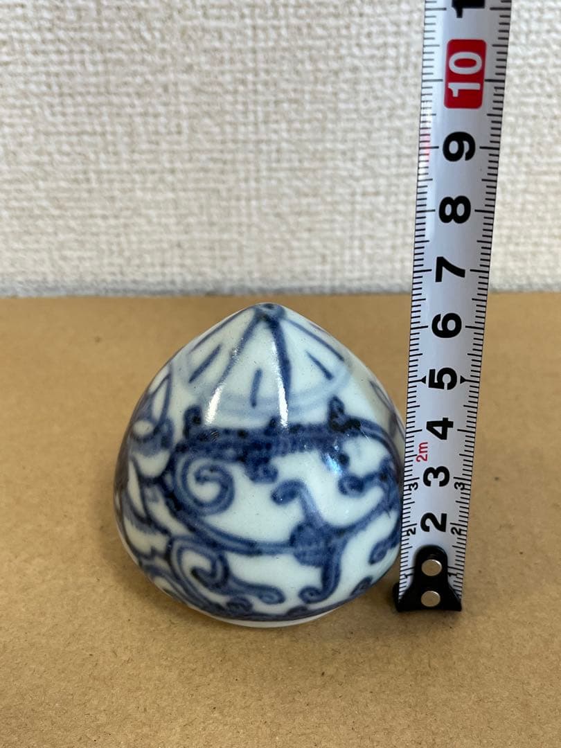 中国古美術 染付草花文小鳥飼い餌入、水入時代物