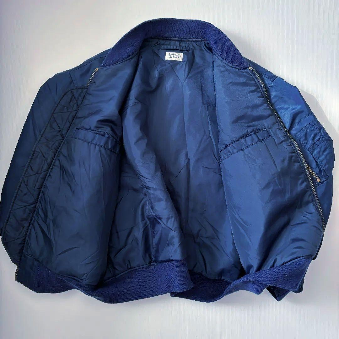 【美品】サントリー　BOSSジャン　フライトジャケット　MA-1　ネイビー