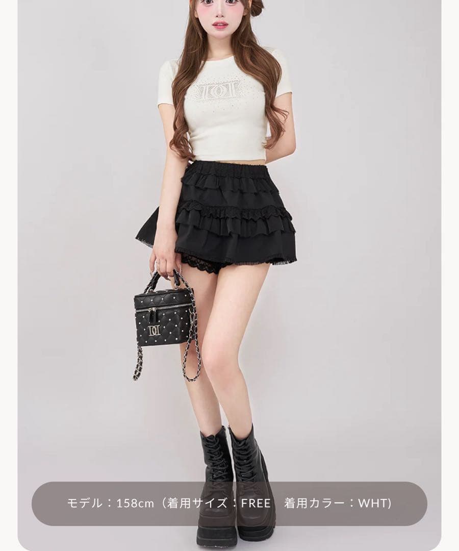 Darich ダーリッチ　シャイニーDDロゴコンパクトTシャツ　WHT