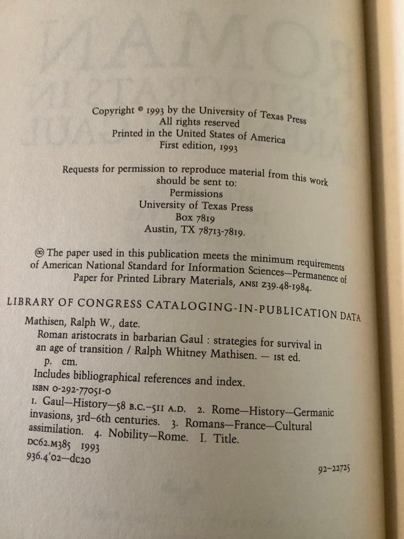 Roman Aristocrats in Barbarian Gaul(中古本)