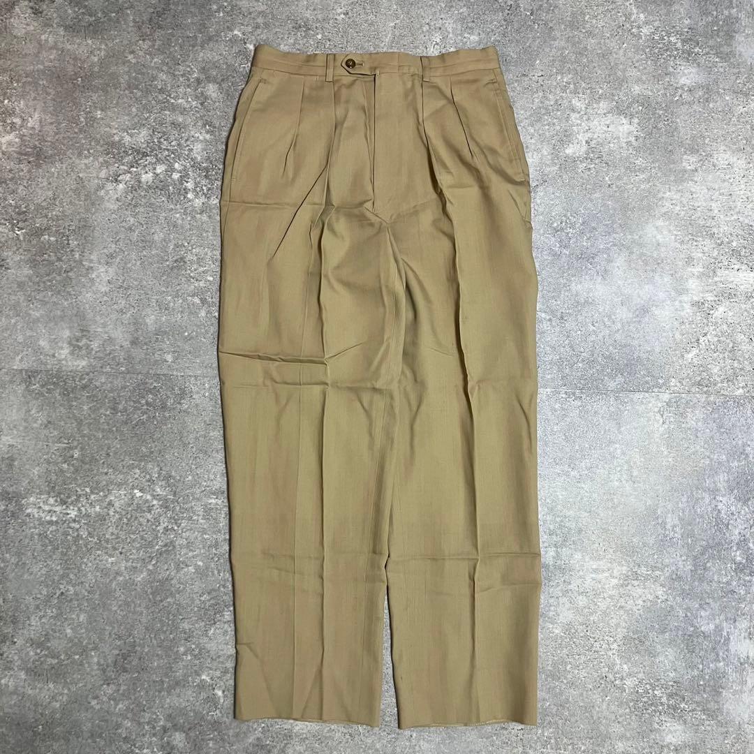 【vintage】セットアップ ダブルスーツ 成人式 ピンズ　ネクタイ　ベージュ