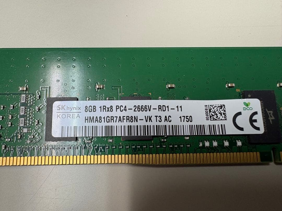 SK hynix 8GB DDR4-2666V メモリ 4枚セット②