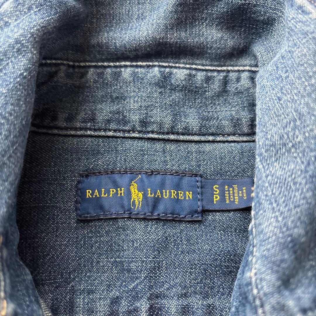 ラルフローレン Ralph Laurenデニムワンピース　インディゴ ポロ刺繍
