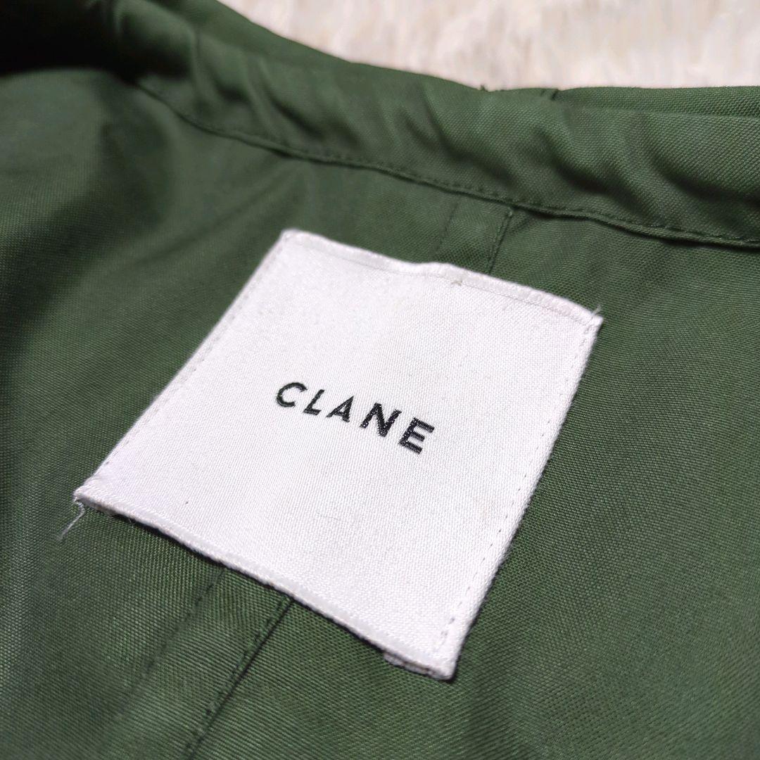 美品！CLANE　オーバーロングモッズコート　カーキ　FREE　ワイドシルエット