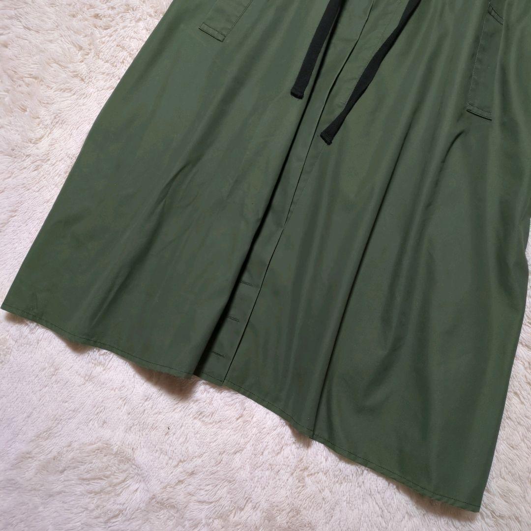 美品！CLANE　オーバーロングモッズコート　カーキ　FREE　ワイドシルエット