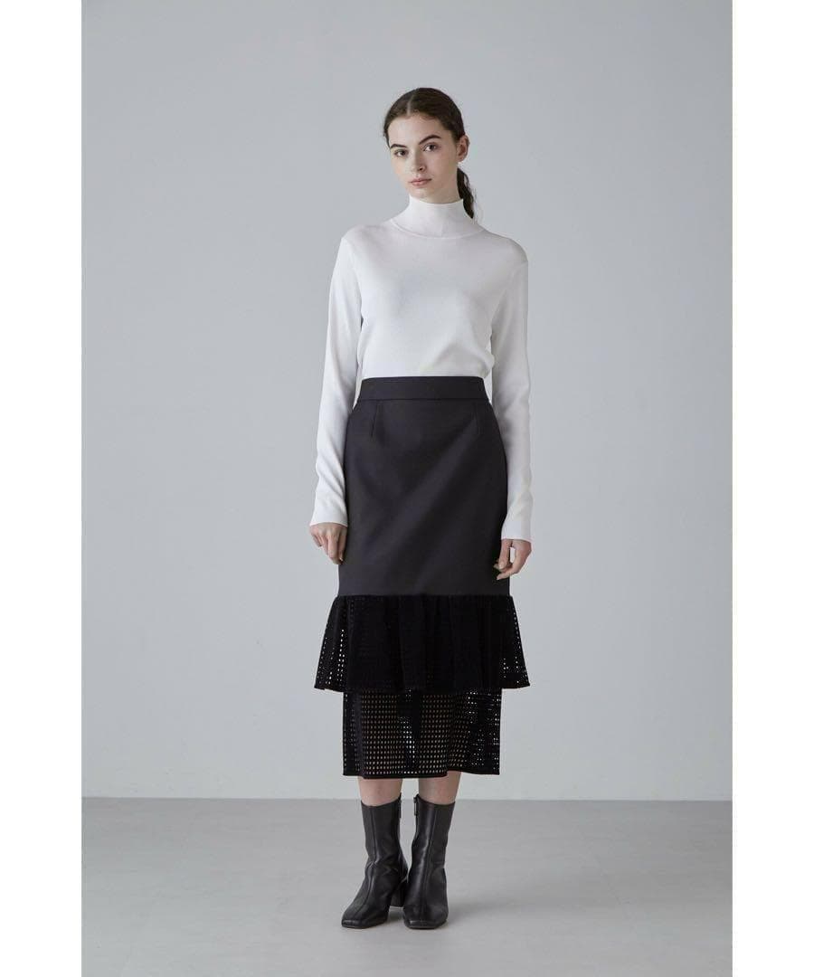 【美品】ADORE モールメッシュレーススカート　ブラック