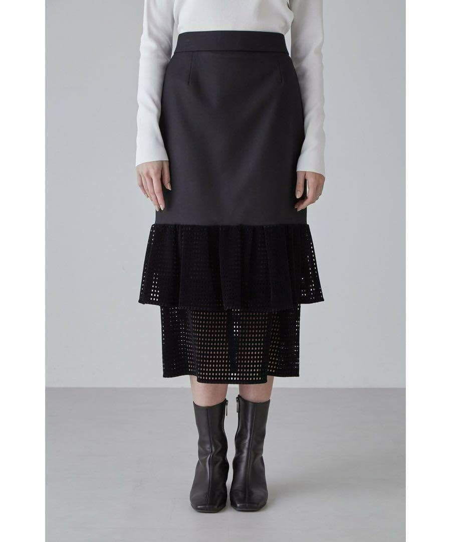 【美品】ADORE モールメッシュレーススカート　ブラック