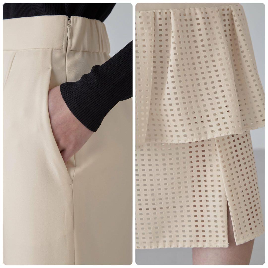 【美品】ADORE モールメッシュレーススカート　ブラック