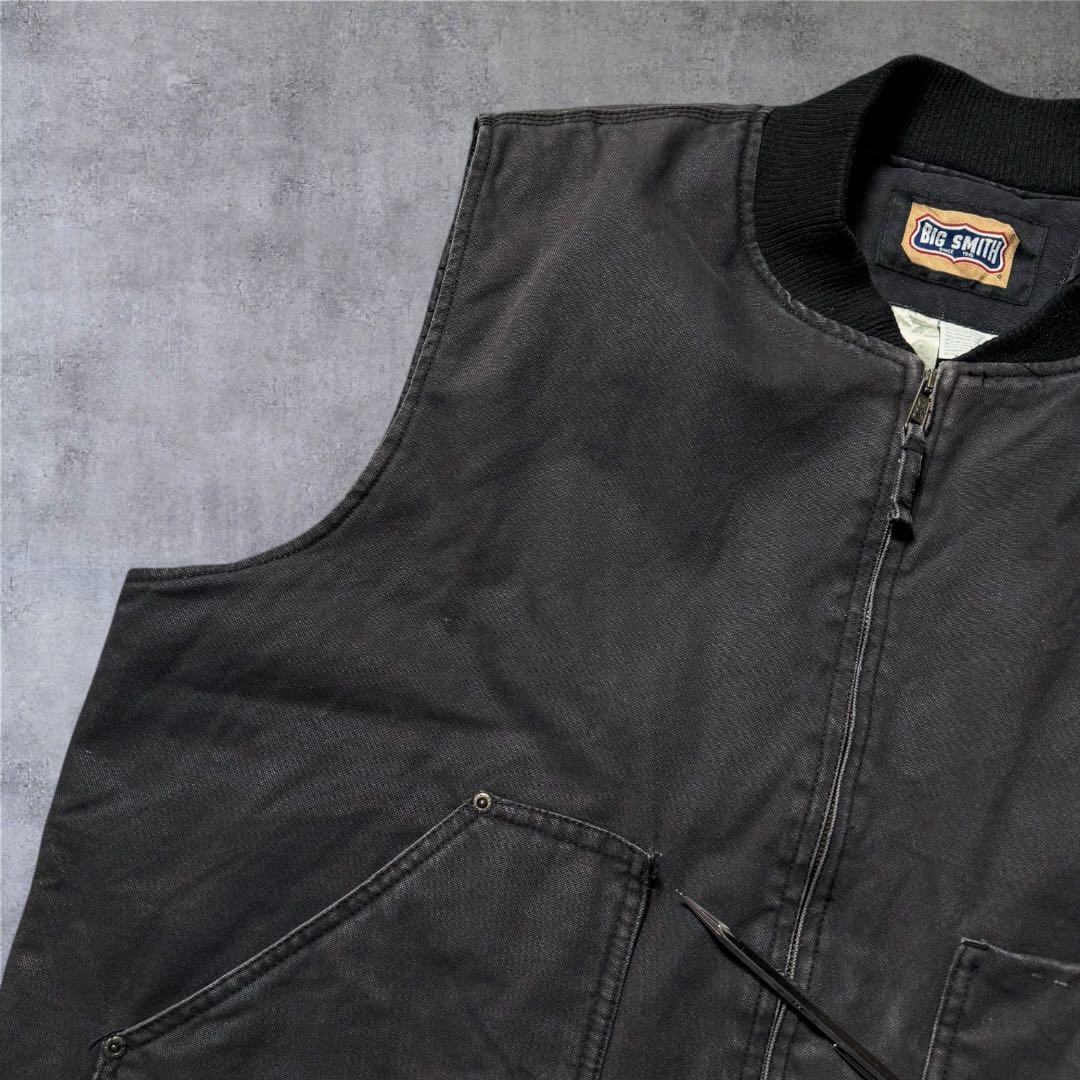 2299古着90年代BIG SMITHダックベストソリッド裏キルティング雰囲気系