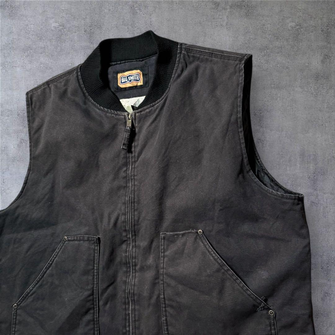 2299古着90年代BIG SMITHダックベストソリッド裏キルティング雰囲気系