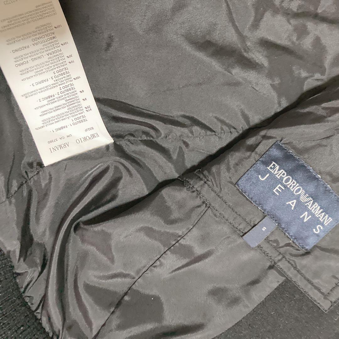 44）EMPORIO ARMANI シープスキン×ウール スタジャン