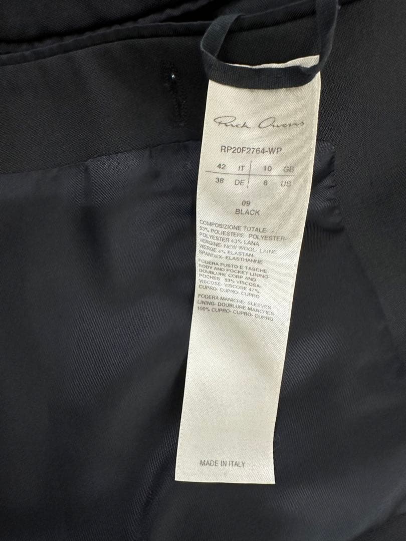 ジャケット・アウター Rick Owens 20AW 60cm BLAZER