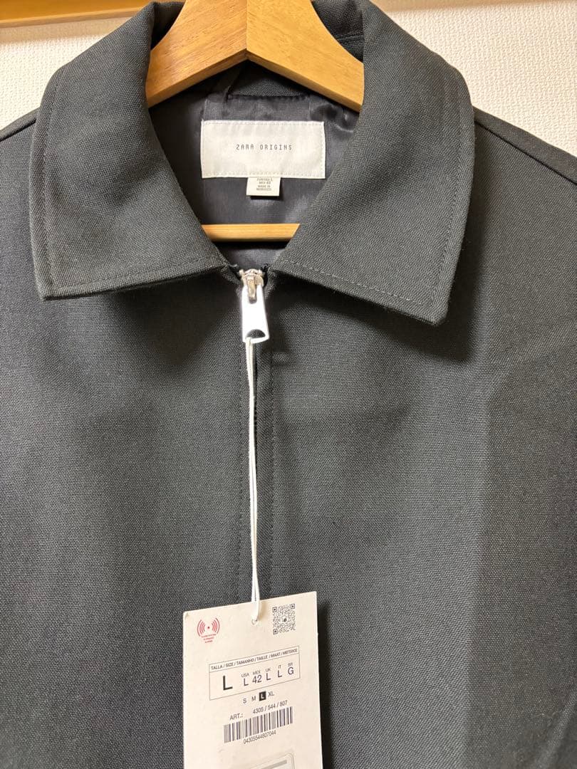 新品未使用　ZARA origins ウールシャツジャケット　カーボングレー　L