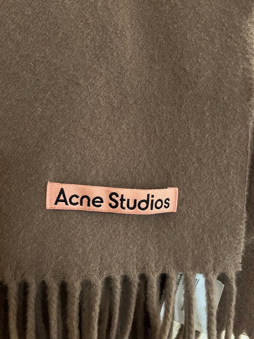 Acne Studios フリンジウールスカーフ キャメルブラウン