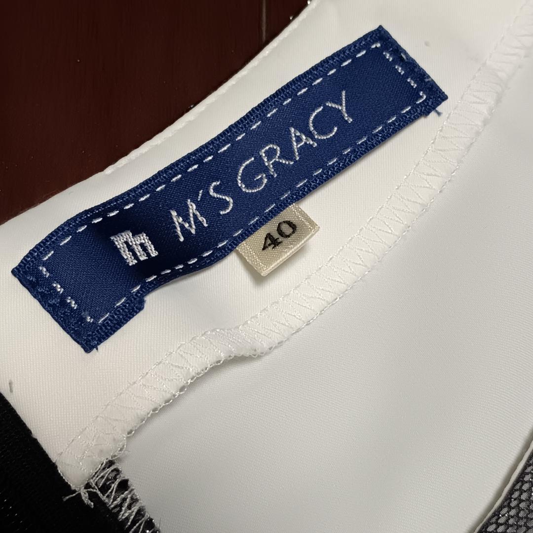 美品 M'S GRACY 花柄レースワンピース リボン 日本製 40 フォーマル