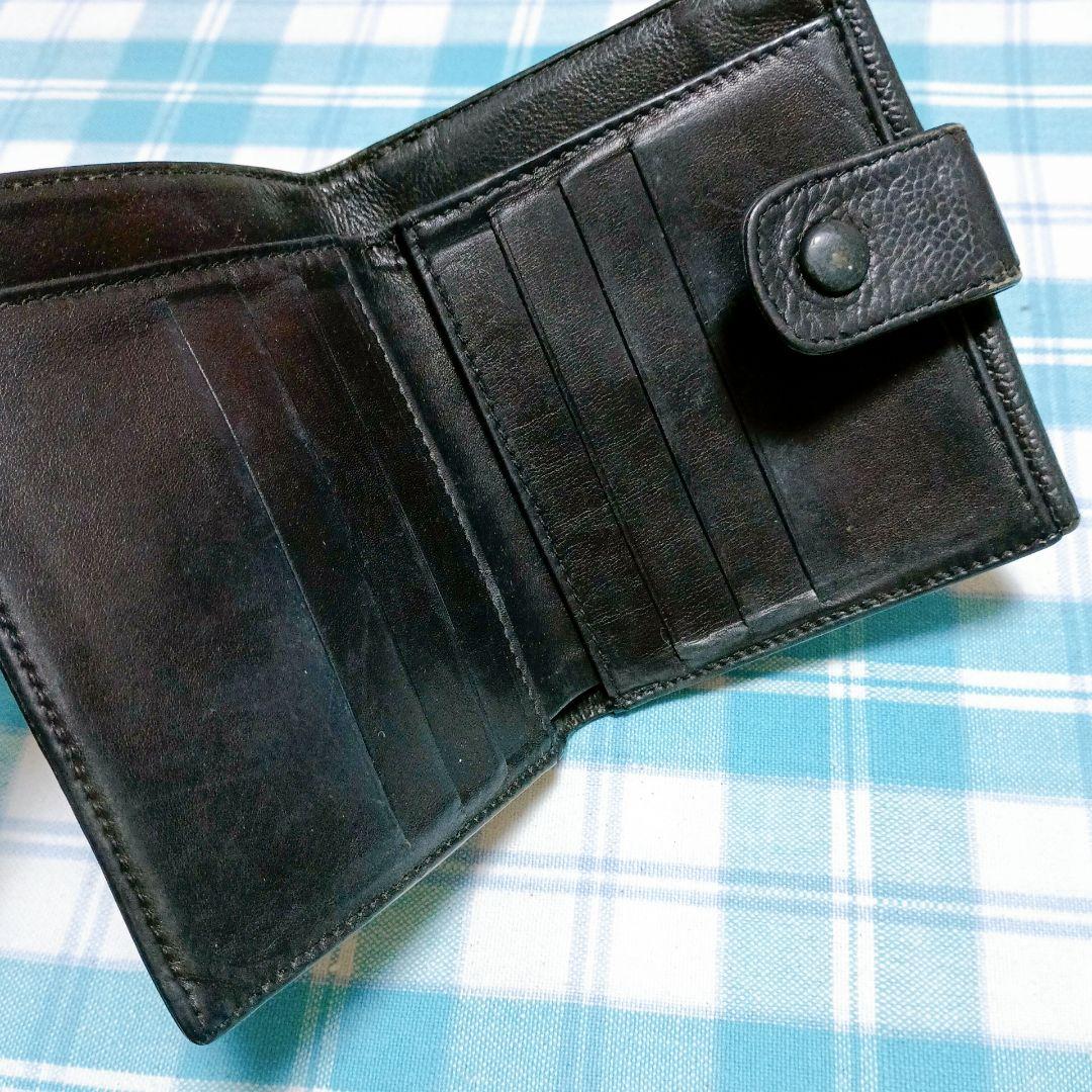 確実本物＊CHANEL　シャネル　Wホック2つ折り財布　黒