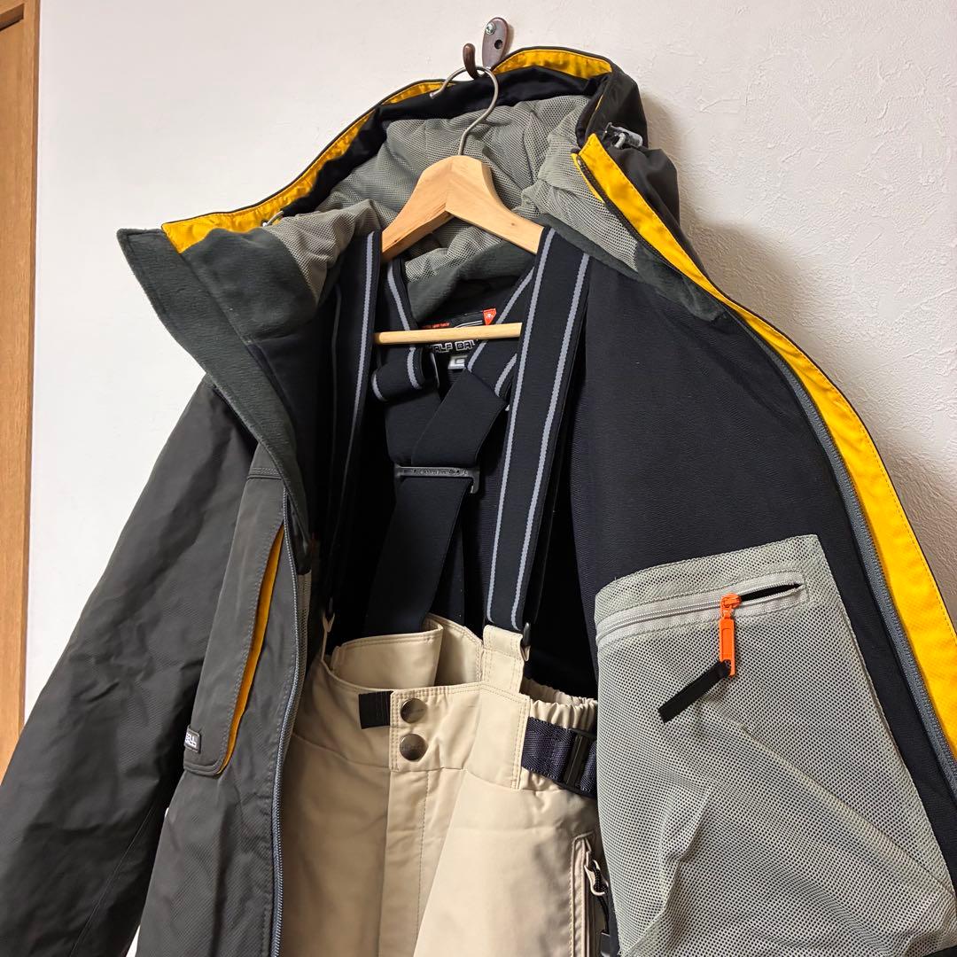 メンズ　スキー　スノボ　ウェア　大きめ　O XL 上下　黒　エレッセ　カッコいい