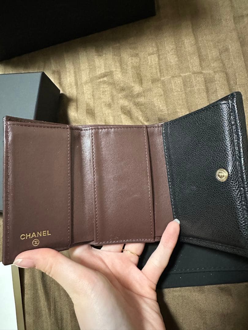 CHANEL クラシックスモールフラップウォレット ブラック 三つ折り