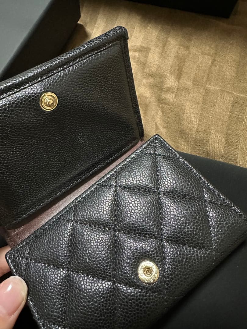 CHANEL クラシックスモールフラップウォレット ブラック 三つ折り