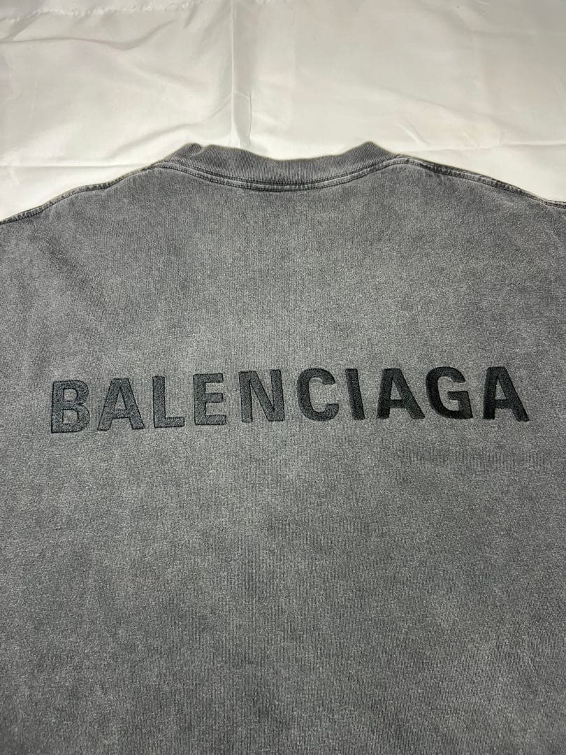【BALENCIAGA】 ロゴ刺繍 ヴィンテージ加工 Tシャツ XS 未使用