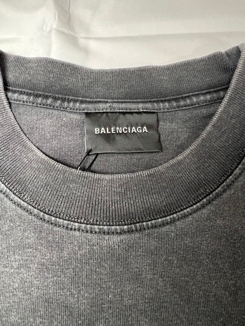 【BALENCIAGA】 ロゴ刺繍 ヴィンテージ加工 Tシャツ XS 未使用