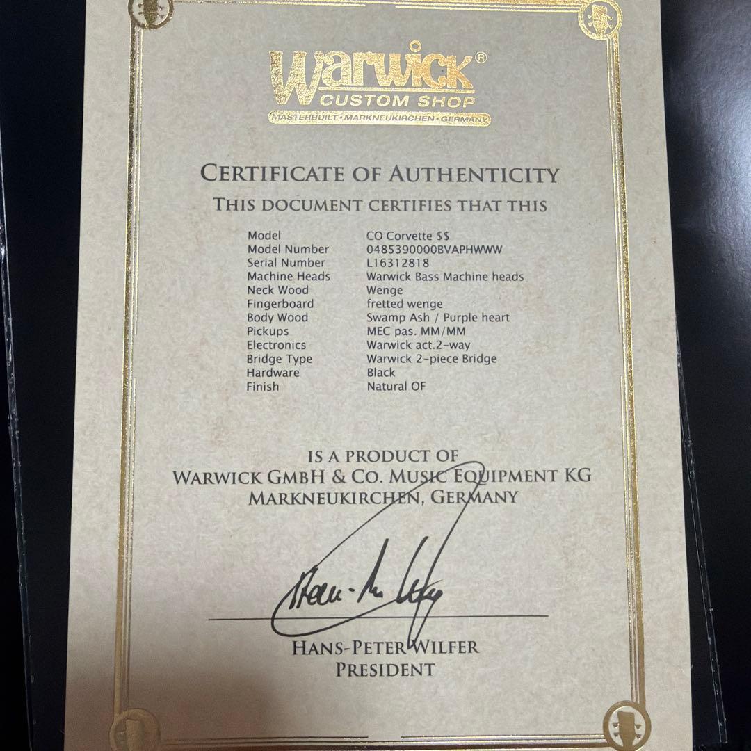 warwick custum shop corvette $$5 2018年製