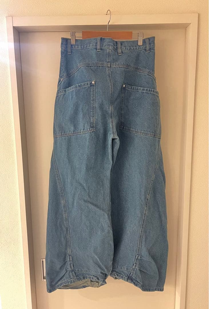 【。。。】tuck design denim pants